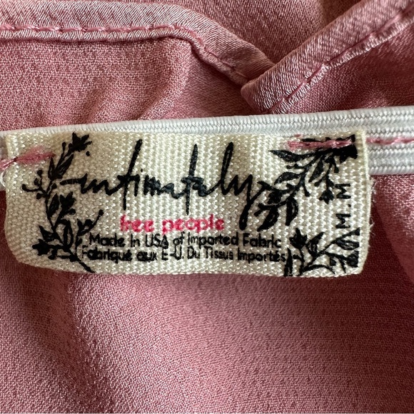 Intimately Free People Into It Square Neck Crop Top Shirt Satin Pink Size Medium - Picture 6 of 8